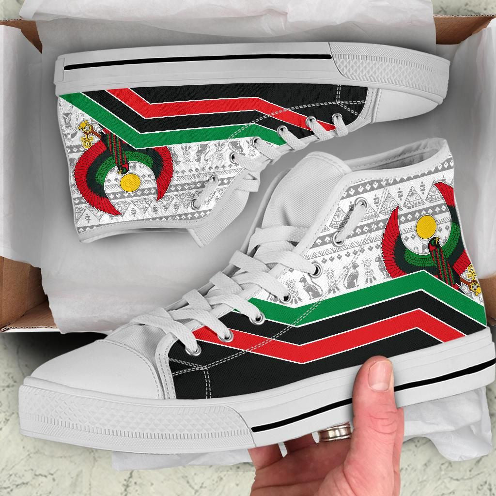 Pan Africa High Top Shoes Egyptian Patterns