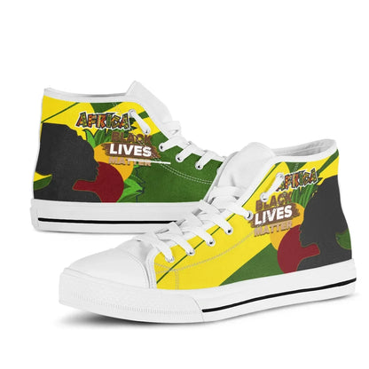 African Pride High Top Shoes Black Lives Matter, Happy Black History Month 2021