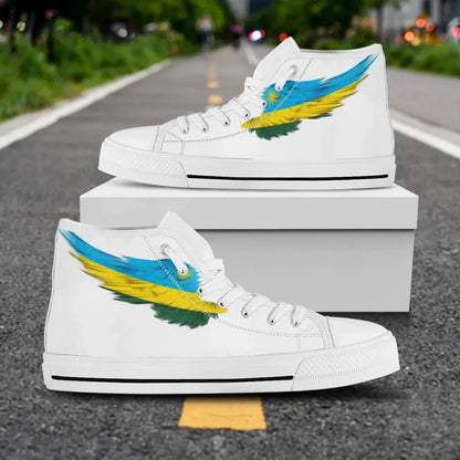 Rwanda High Top Shoe Wing Flag