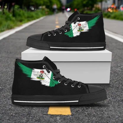 Nigeria Black High Top Shoe Wing Flag