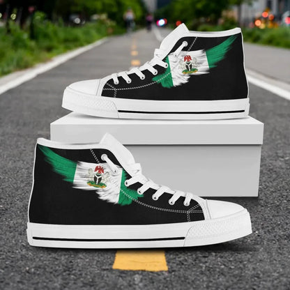 Nigeria Black High Top Shoe Wing Flag