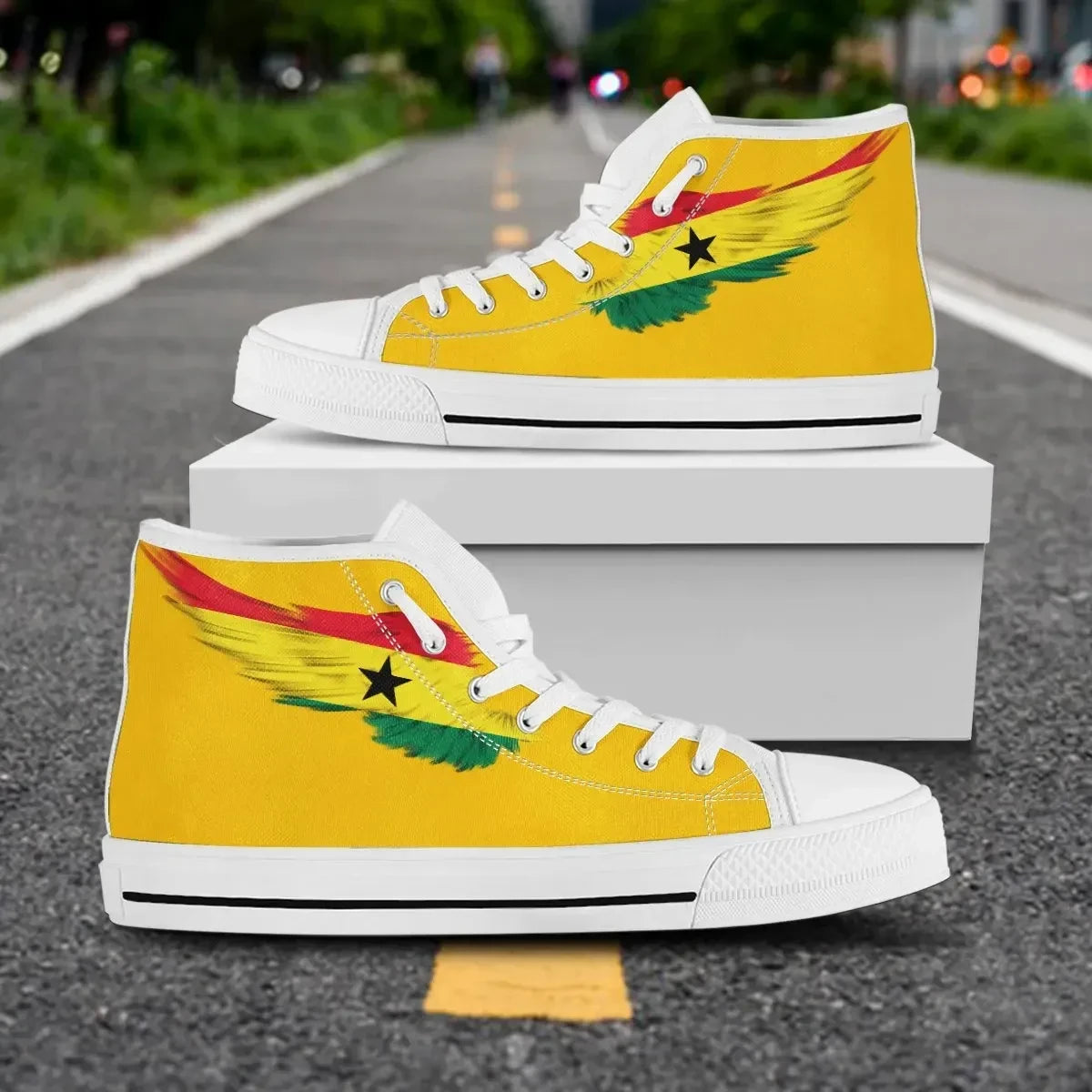 Ghana High Top Shoe Wing Flag