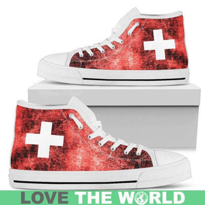 Switzerland Darken Flag High Top Canvas Shoes