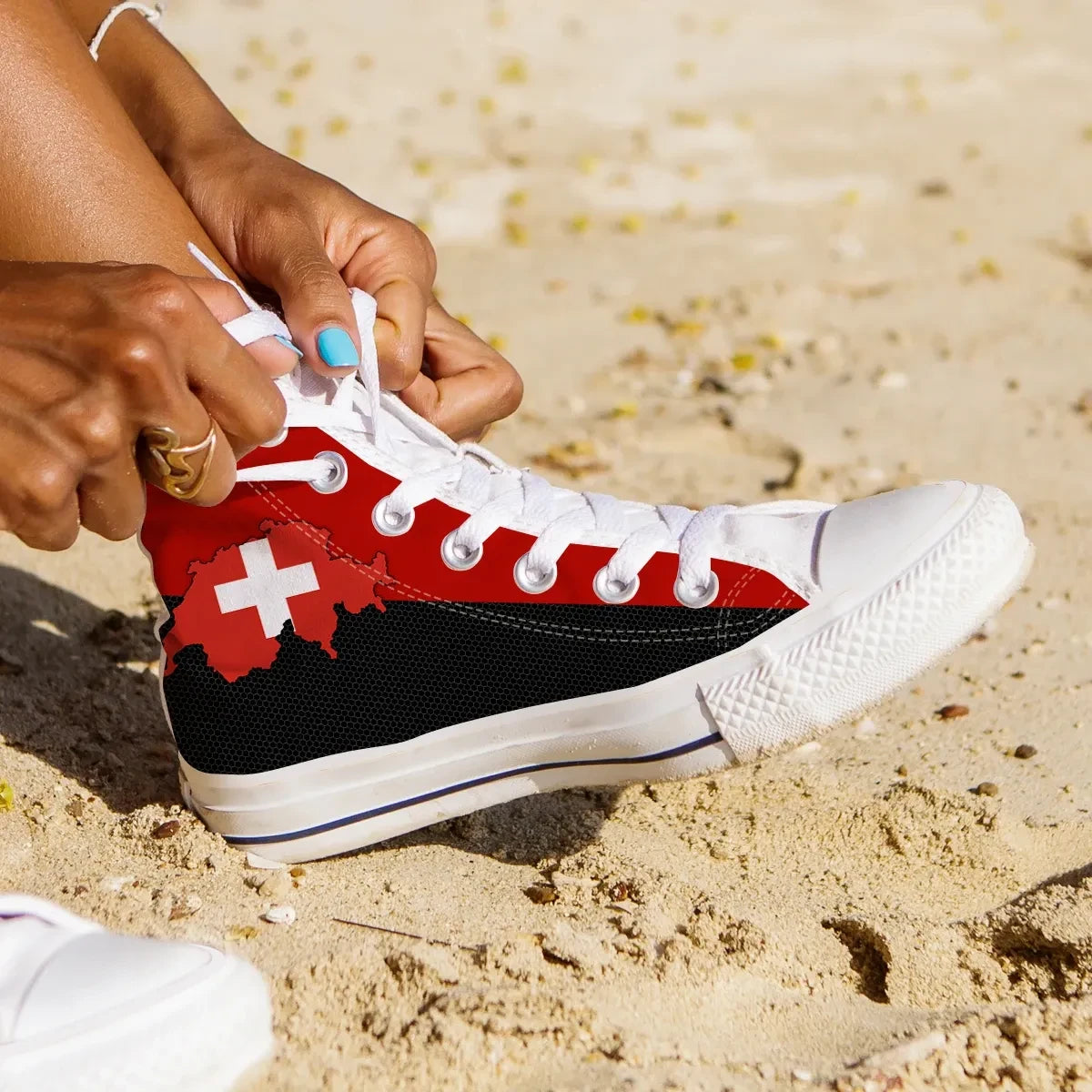 Switzerland Map Special High Top Shoe