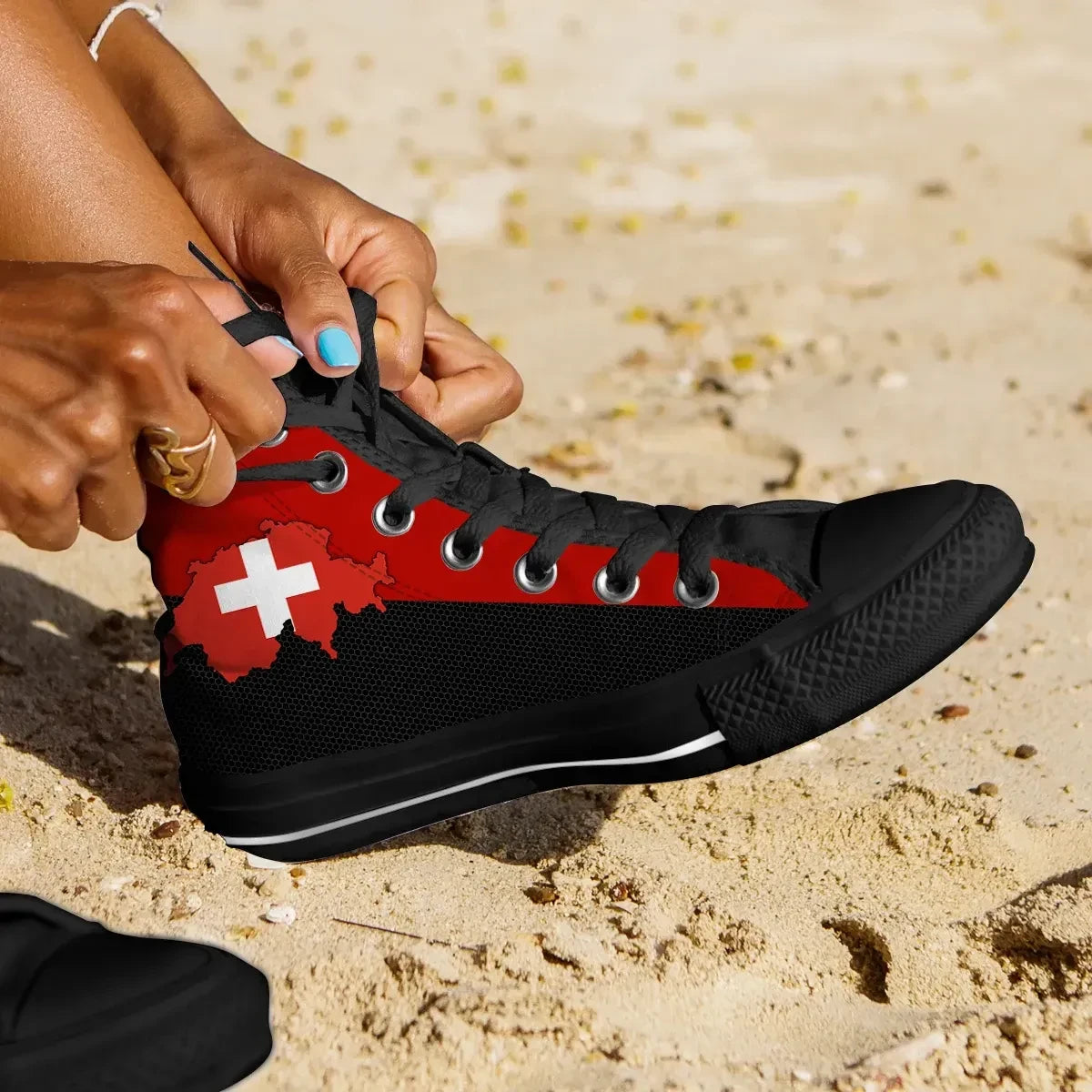 Switzerland Map Special High Top Shoe