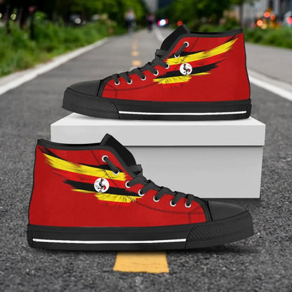 Uganda Red High Top Shoe Wing Flag