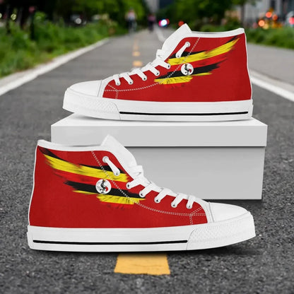 Uganda Red High Top Shoe Wing Flag