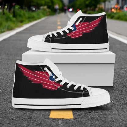 Liberia Black High Top Shoe Wing Flag