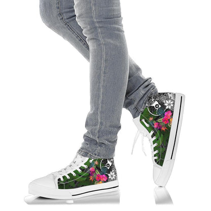 Yap High Top Shoes Turtle Plumeria Banana Leaf