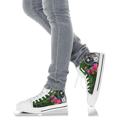 Chuuk High Top Shoes Turtle Plumeria Banana Leaf