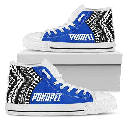 Pohnpei Flag High Top Shoe Micronesian Pattern Bn09