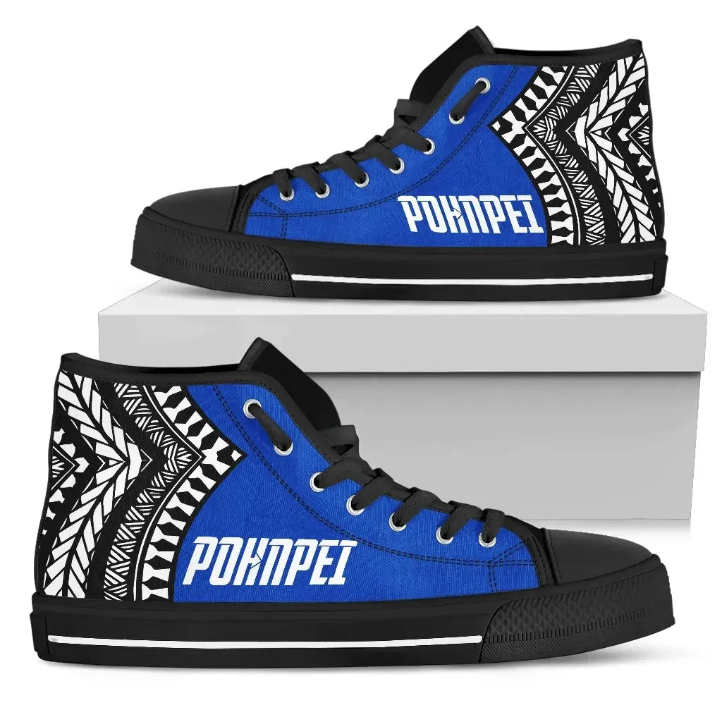 Pohnpei Flag High Top Shoe Micronesian Pattern Bn09