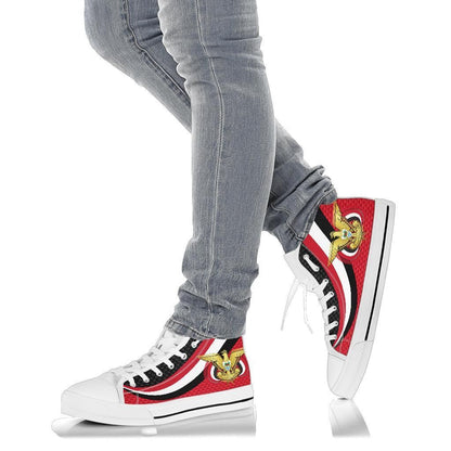 Yemen High Top Shoe Yemen Coat Of Arms And Flag Color Black