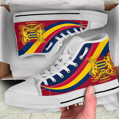 Chad High Top Shoe Chad Coat Of Arms And Flag Color