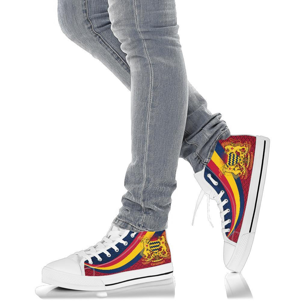 Chad High Top Shoe Chad Coat Of Arms And Flag Color