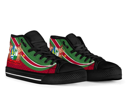 Suriname High Top Shoe Suriname Coat Of Arms And Flag Color