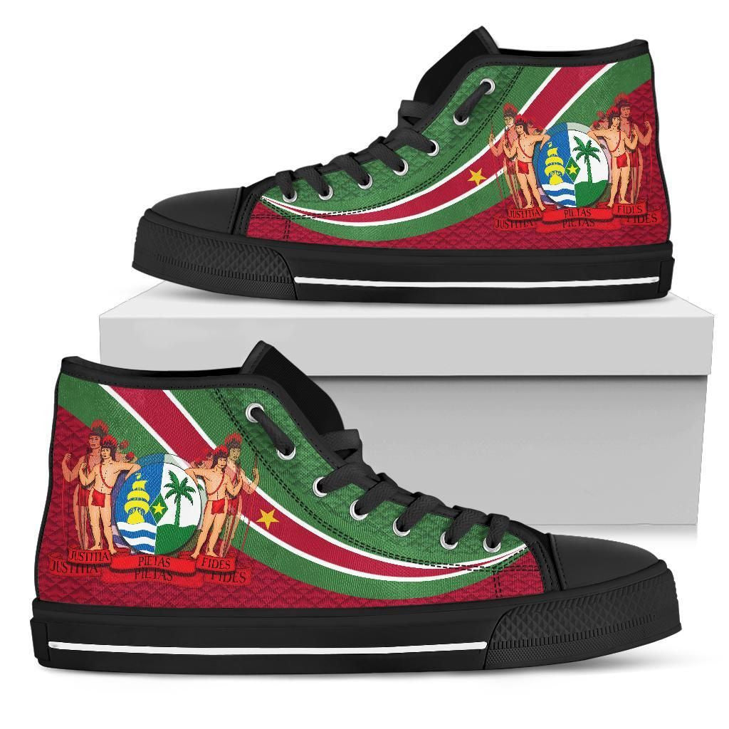 Suriname High Top Shoe Suriname Coat Of Arms And Flag Color