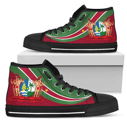 Suriname High Top Shoe Suriname Coat Of Arms And Flag Color