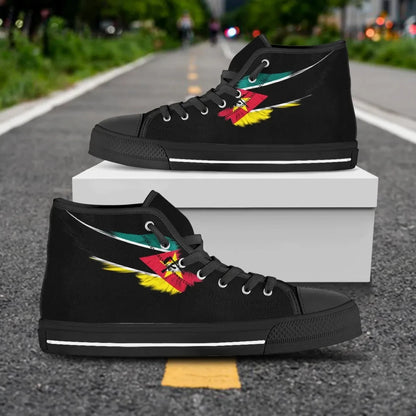 Mozambique Black High Top Shoe Wing Flag