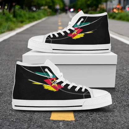 Mozambique Black High Top Shoe Wing Flag