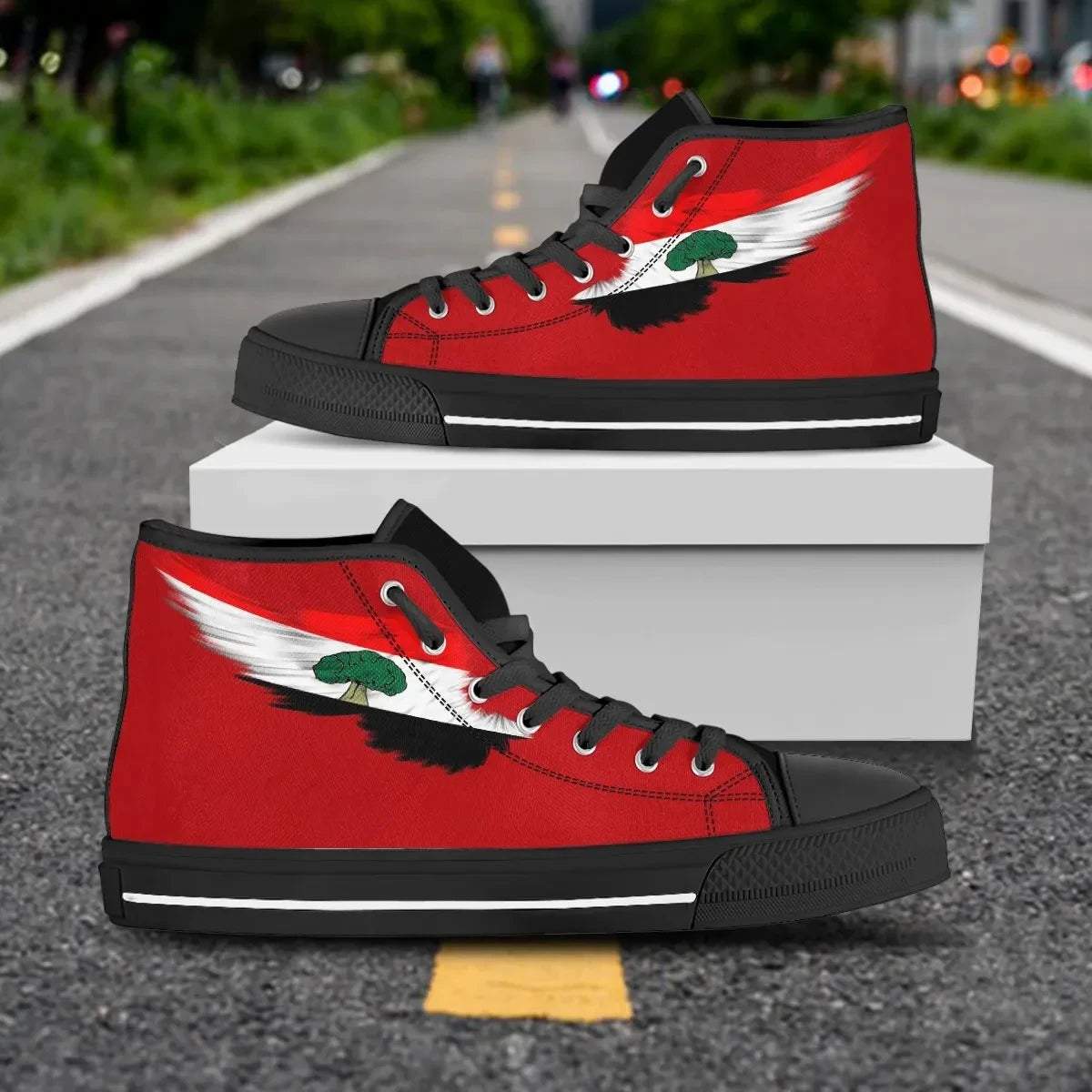 Oromo Red High Top Shoe Wing Flag