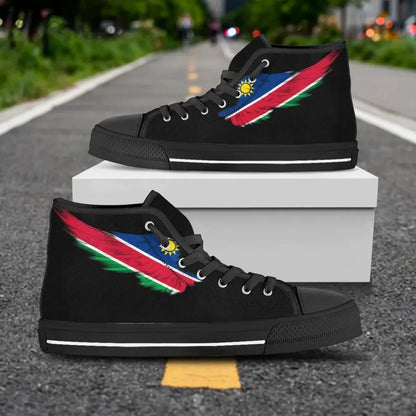 Namibia Black High Top Shoe Wing Flag