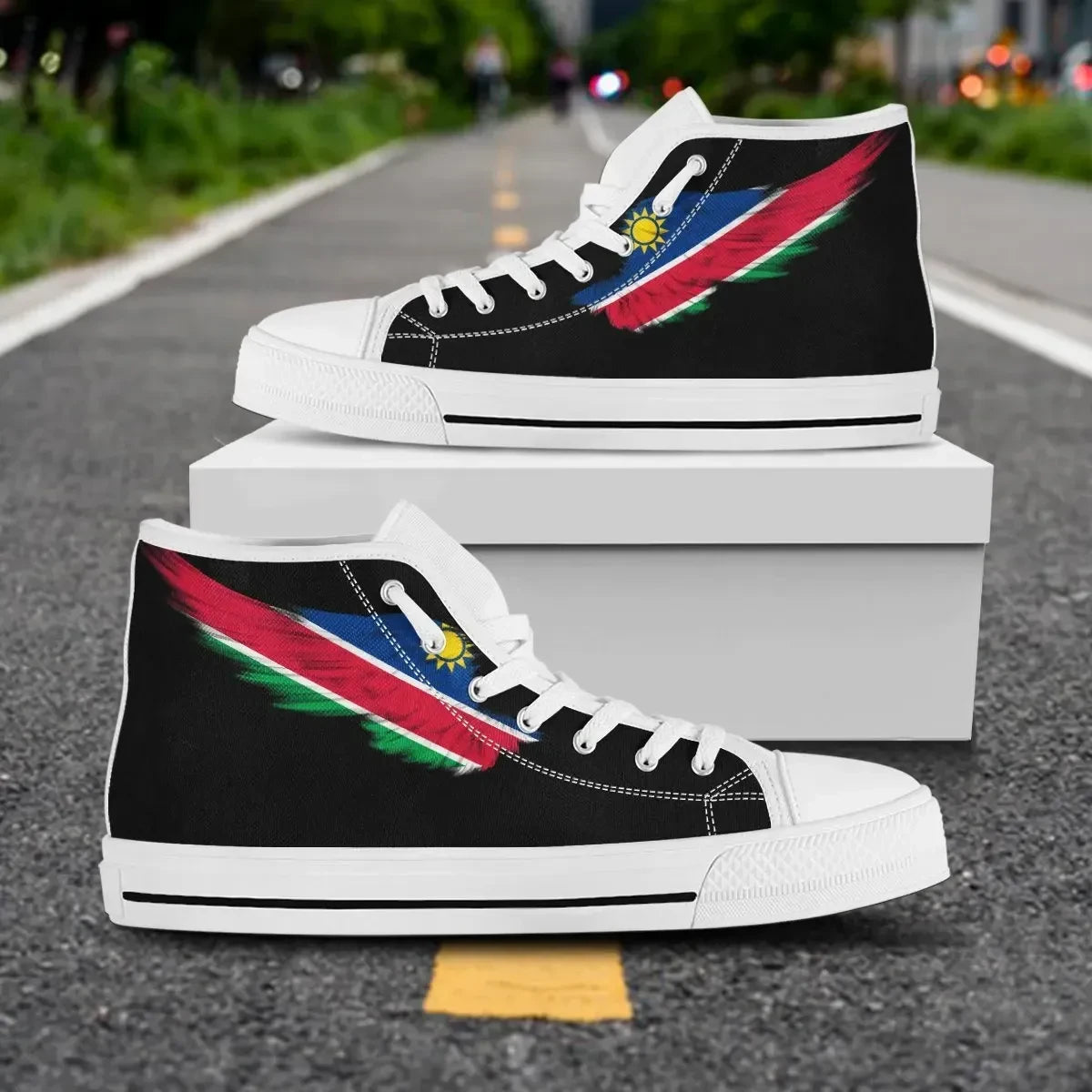 Namibia Black High Top Shoe Wing Flag