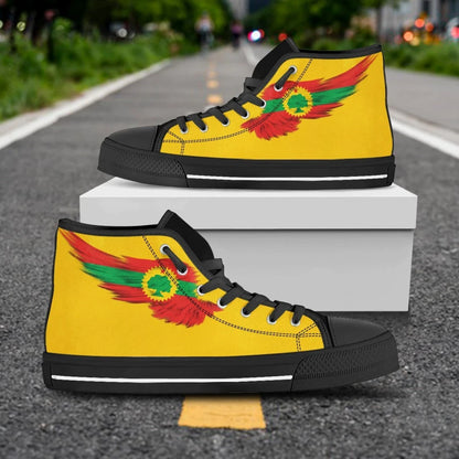 Oromia Yellow High Top Shoe Wing Flag