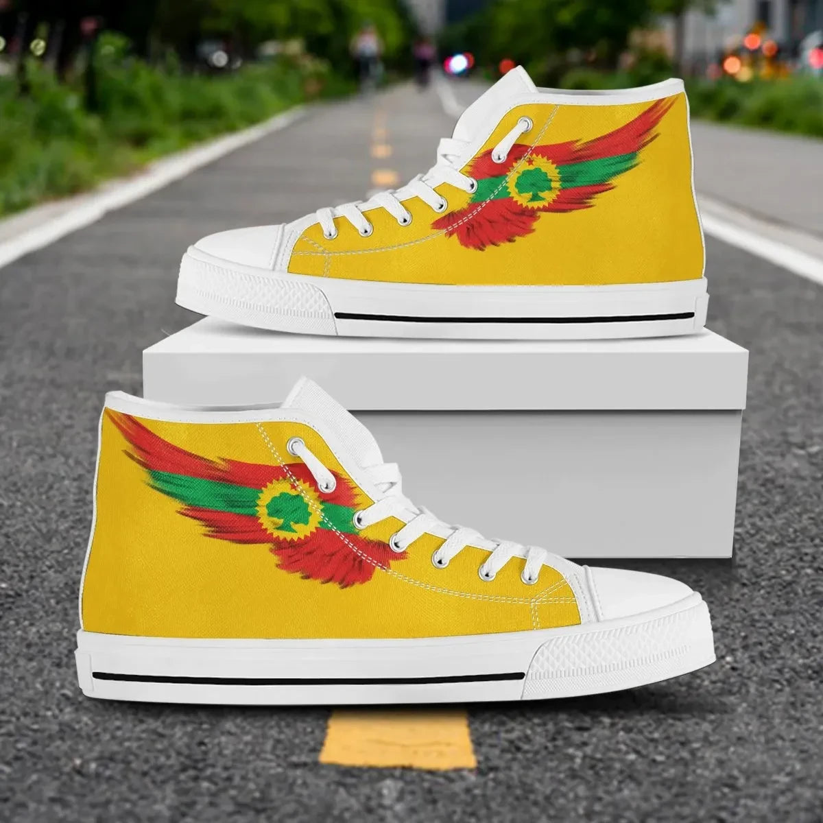 Oromia Yellow High Top Shoe Wing Flag