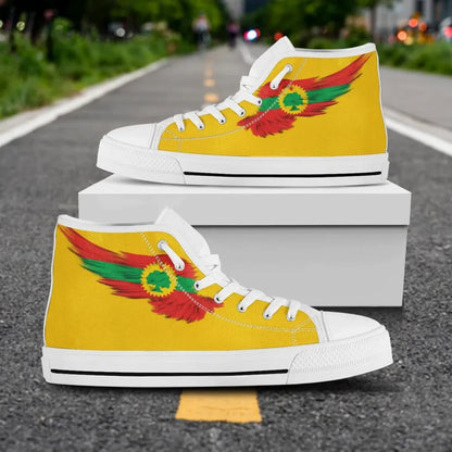 Oromia Yellow High Top Shoe Wing Flag