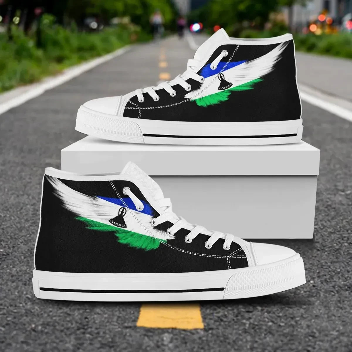 Lesotho High Top Shoe Wing Flag