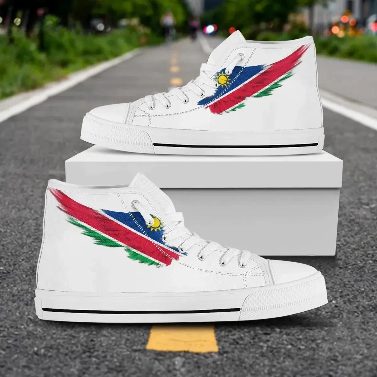 Namibia White High Top Shoe Wing Flag