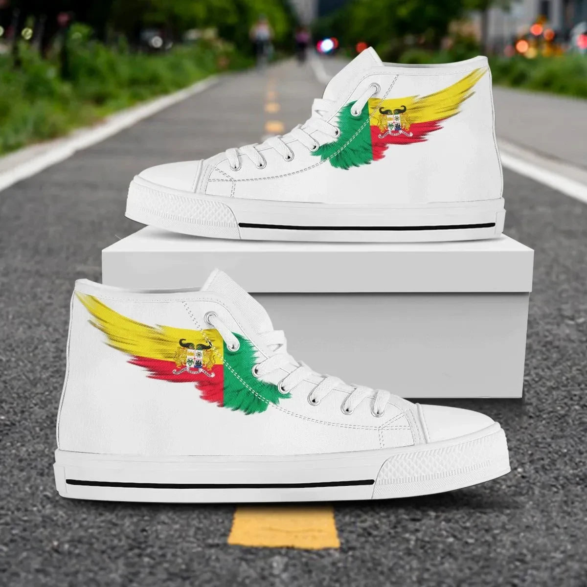 Benin High Top Shoe Wing Flag