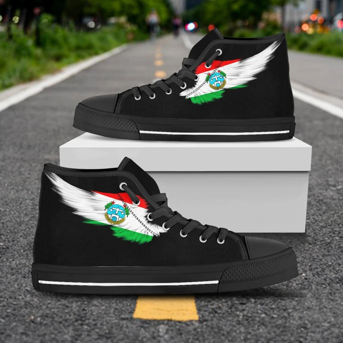 Harari Region Black High Top Shoe Wing Flag