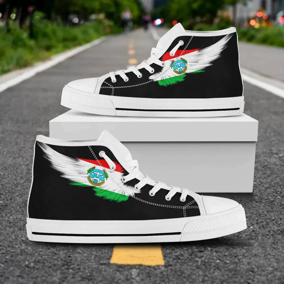 Harari Region Black High Top Shoe Wing Flag