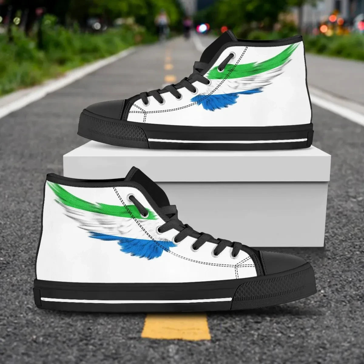 Sierra Leone White High Top Shoe Wing Flag
