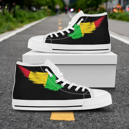 Mali Black High Top Shoe Wing Flag