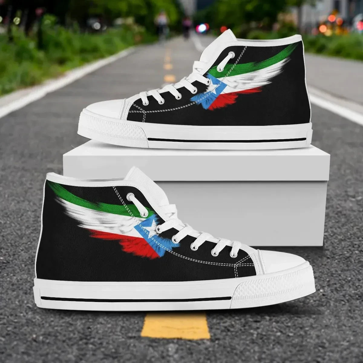 Somali Black High Top Shoe Wing Flag