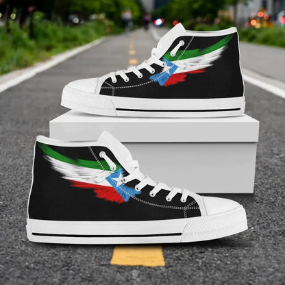 Somali Black High Top Shoe Wing Flag