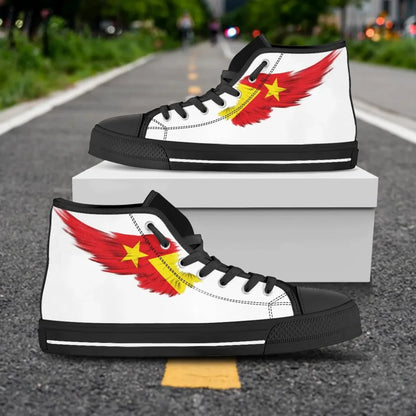 Tigray White High Top Shoe Wing Flag
