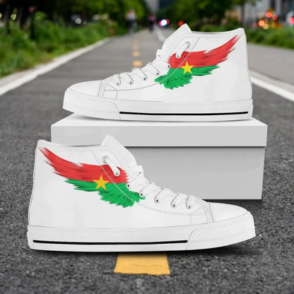 Burkina High Top Shoe Wing Flag White