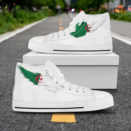 Algeria High Top Shoe Wing Flag White