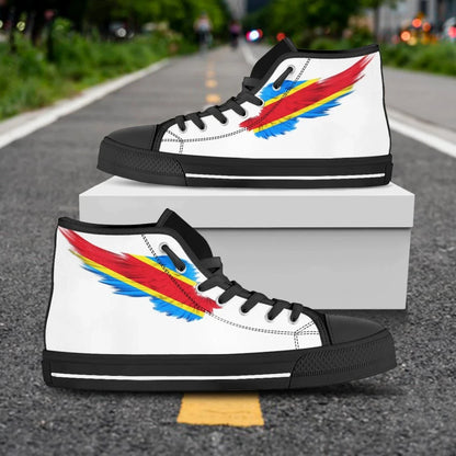 Democratic Republic White High Top Shoe Wing Flag