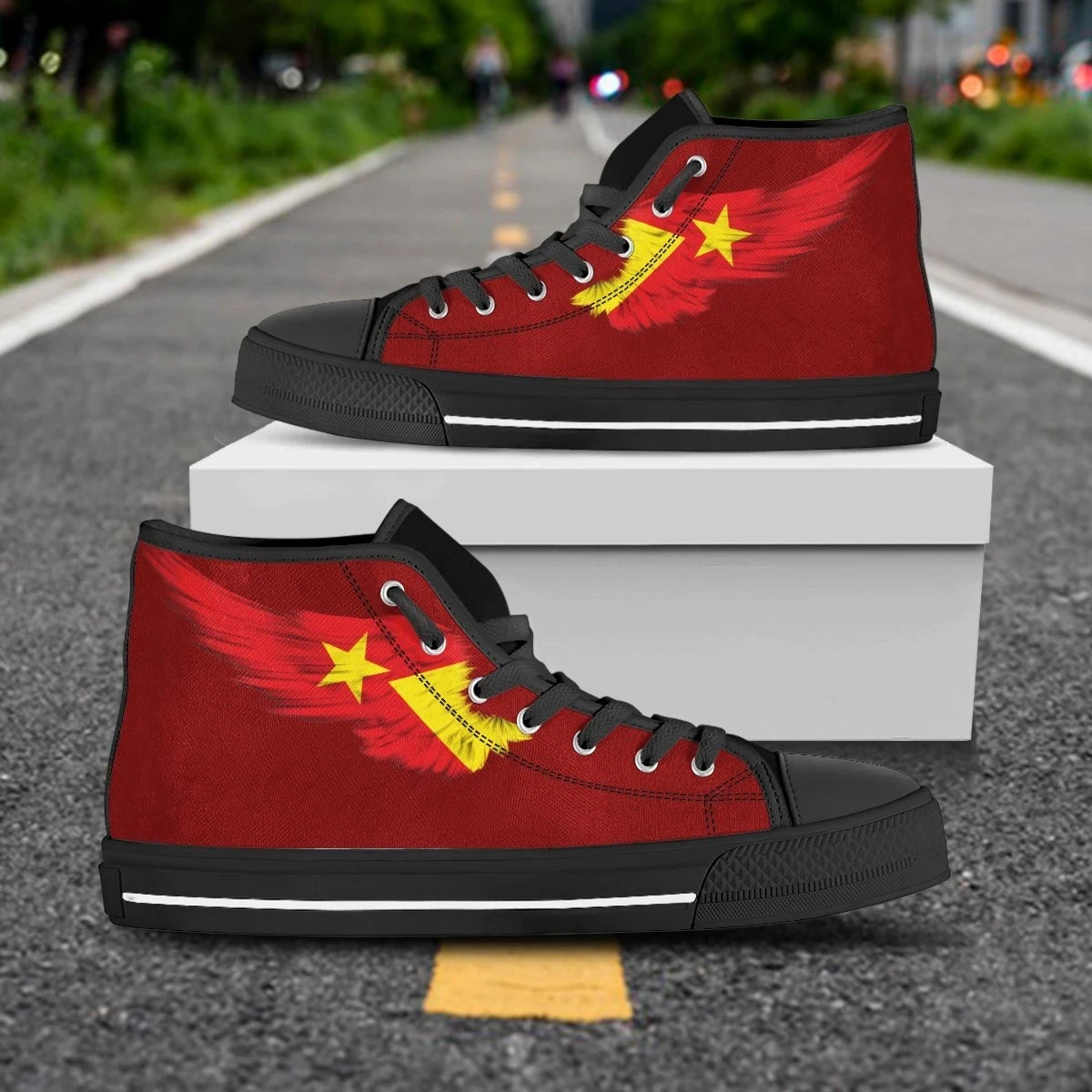 Tigray Red High Top Shoe Wing Flag