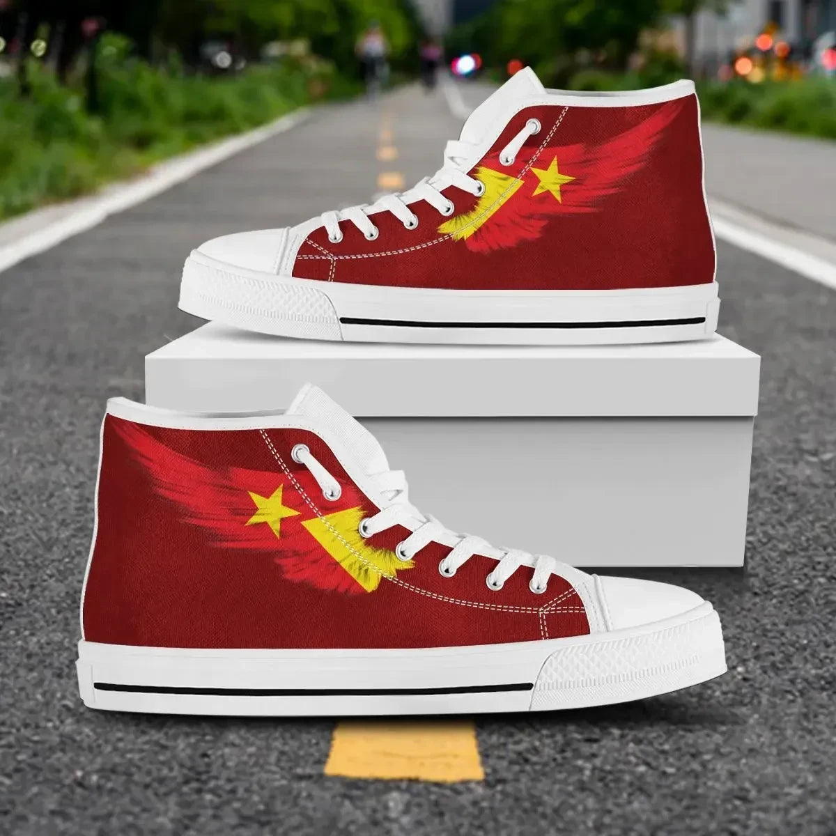 Tigray Red High Top Shoe Wing Flag