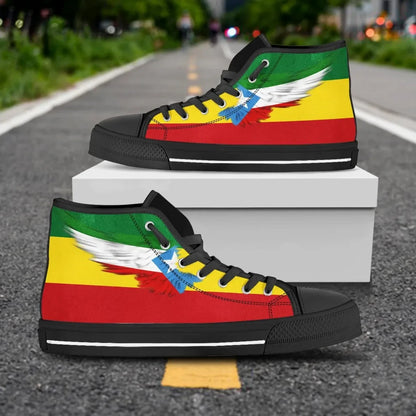 Somali Rasta High Top Shoe Wing Flag