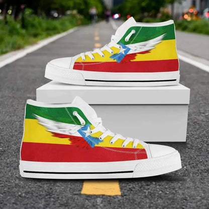 Somali Rasta High Top Shoe Wing Flag