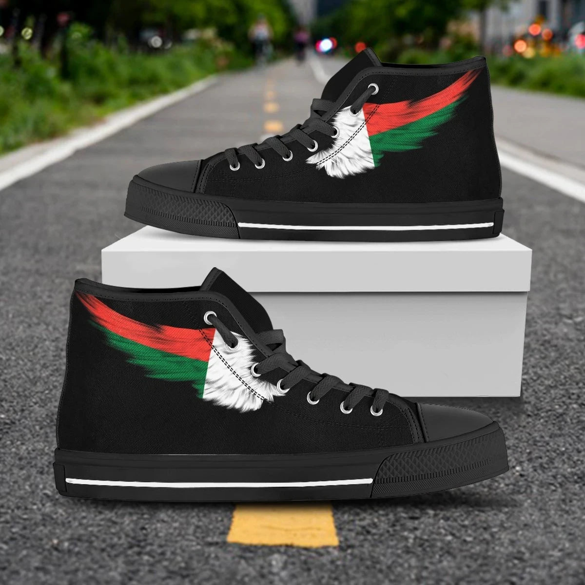 Madagascar High Top Shoe Wing Flag