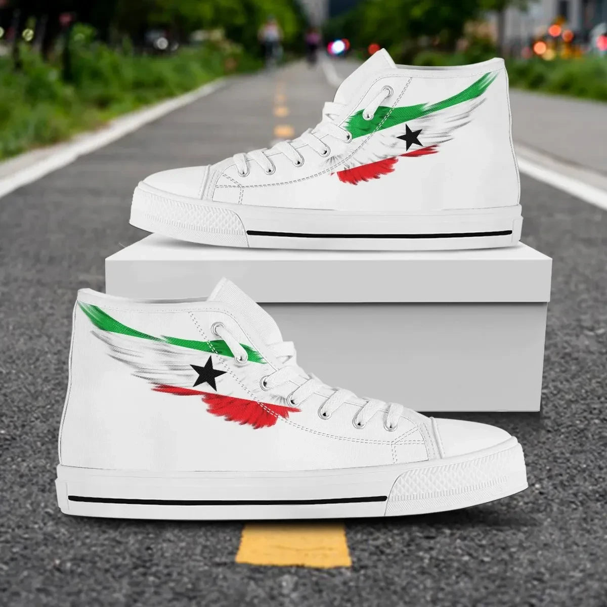 Gambela Region High Top Shoe Wing Flag White