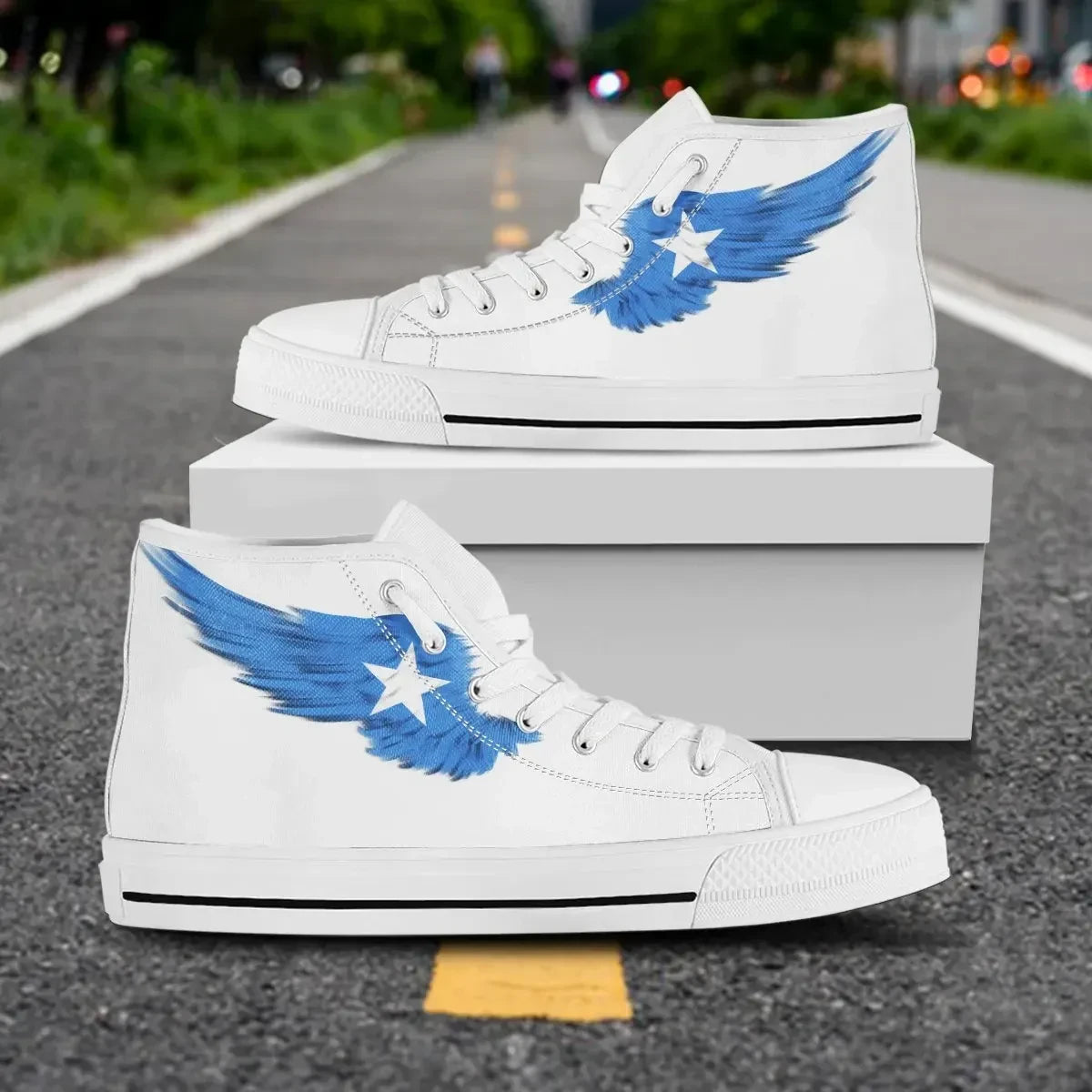 Somalia White High Top Shoe Wing Flag